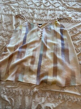 Striped Pastel Satin Cami Top - Women